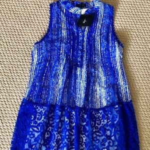 Ryu sleeveless royal blue NWT dress with lace